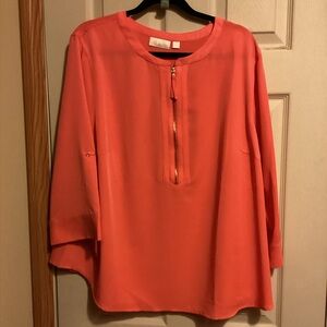Belle by Kim Gravel Vibrant Coral Blouse